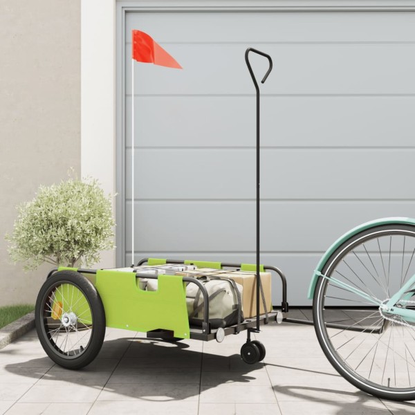 Bicycle trailer, green and black, oxford fabric and iron