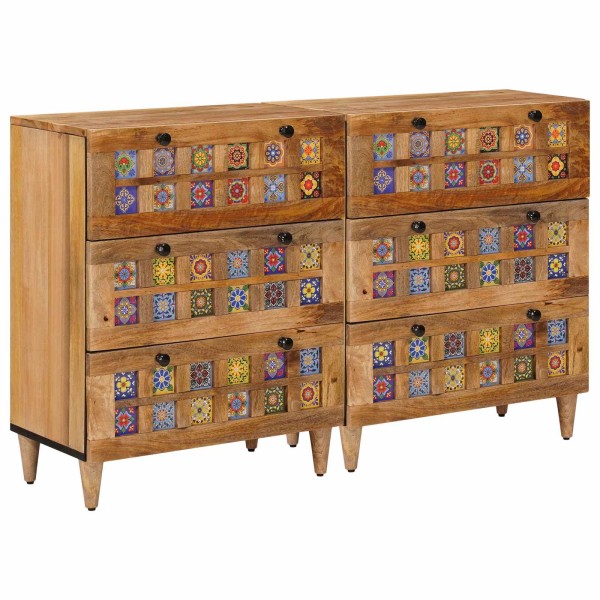 Kabal 2 pcs. 60 x 33 x 75 cm Solid mango wood Natural