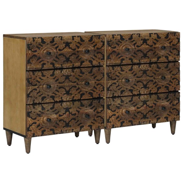 Kabal 2 pcs. 60 x 33.5 x 75 cm Solid mango wood Brown