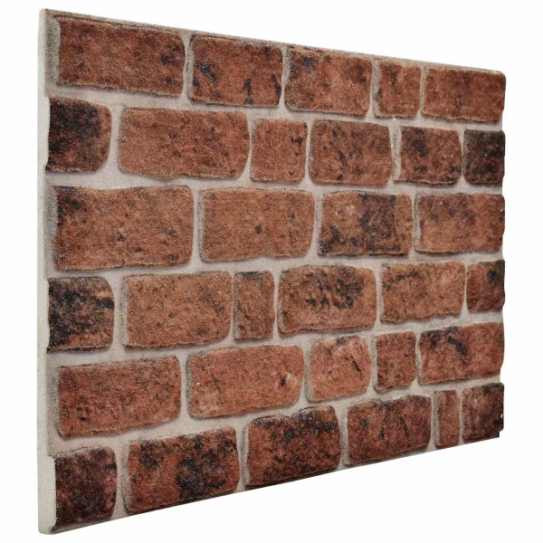 Wall panels 10 pcs. 100 x 50 cm Brown Brick EPS foam