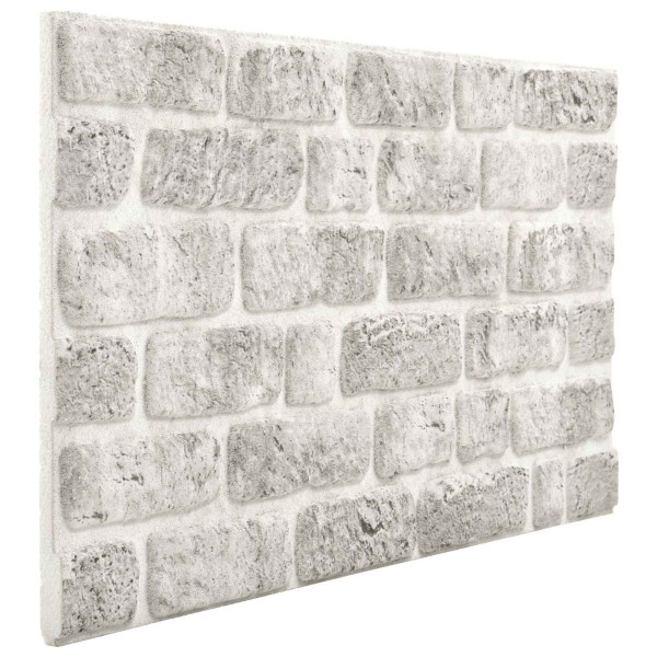 Wall panels 10 pcs. 100 x 50 cm Light gray EPS foam