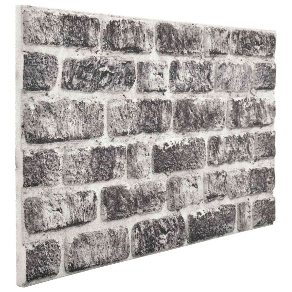 Wall panels 10 pcs. 100 x 50 cm Dark gray and white