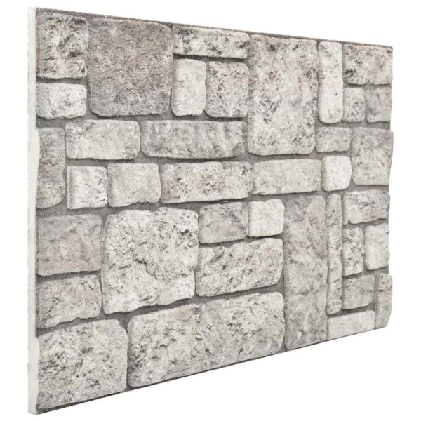 Wall panels 10 pcs. 100 x 50 cm Gray EPS foam