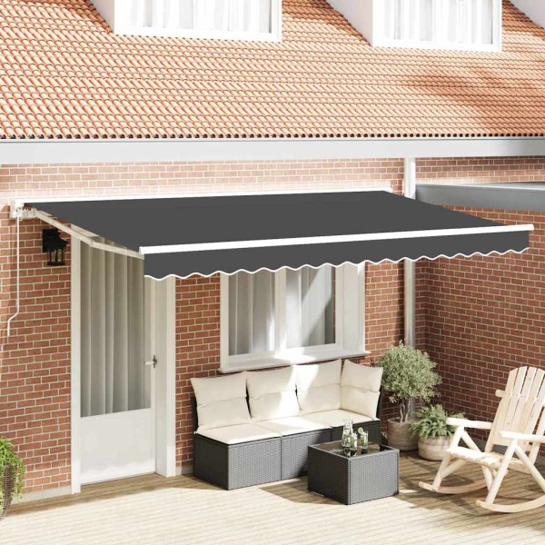 Awning frame Anthracite 400 x 200 cm Polyester with PU coating