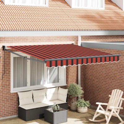 Retractable awning Red and...