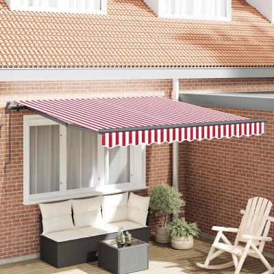 Retractable awning Red and...
