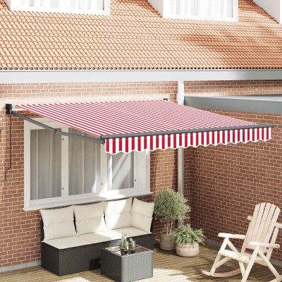 Retractable awning Red and...