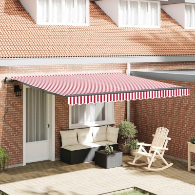 Retractable awning Red and...