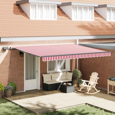 Retractable awning Red and...