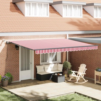 Retractable awning Red and...