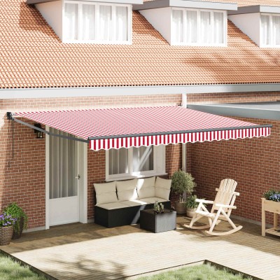Retractable awning Red and...