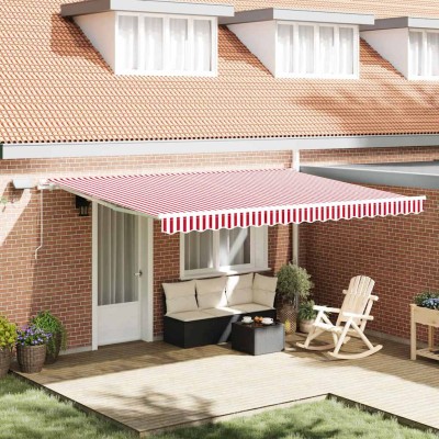 Retractable awning Red and...