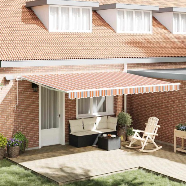 Retractable awning Multicolored 450 × 350 cm
