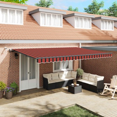 Retractable awning orange...