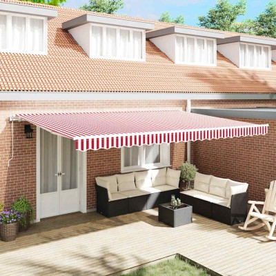 Retractable awning Red and...