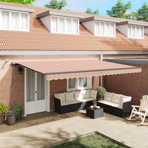 Retractable awning Multicolored 500 × 350 cm Polyester