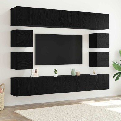 TV cabinet set 8 pcs. Black...
