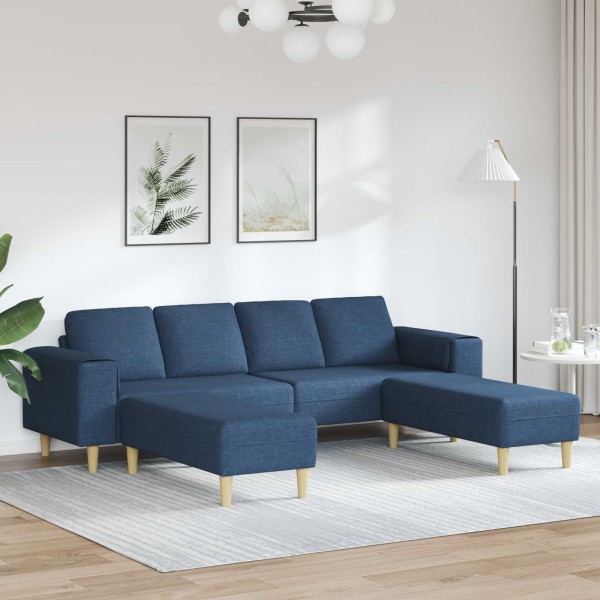 Living room sofa 3 pcs. Blue Polyester