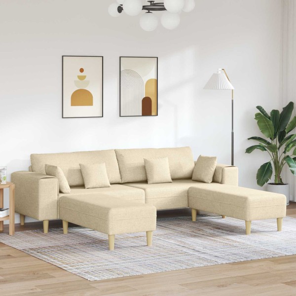Sofa 3 pcs. Cream fabric