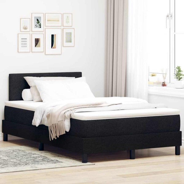 Yard bed with headboard Black 120 x 190 cm fabric