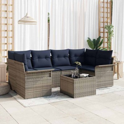 Garden Sofa Set 7 pcs. Gray...