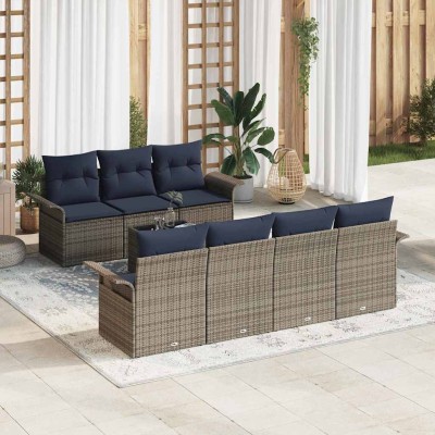 Garden Sofa Set 8 pcs. Gray...