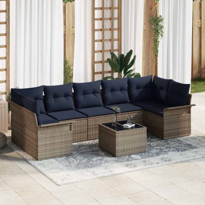 Garden Sofa Set 8 pcs. Gray...