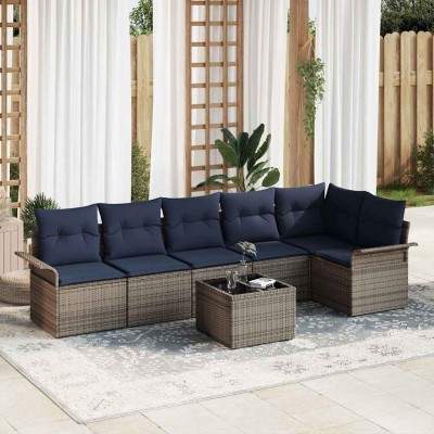 Garden Sofa Set 7 pcs. Gray...