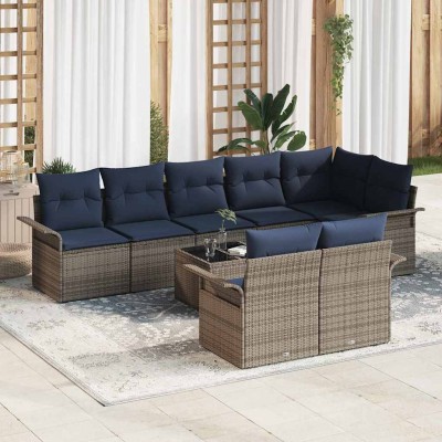 Garden Sofa Set 9 pcs. Gray...