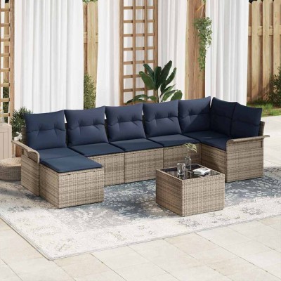 Garden Sofa Set 8 pcs. Gray...