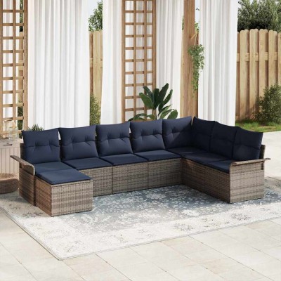 Garden Sofa Set 8 pcs. Gray...