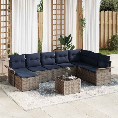 Garden Sofa Set 9 pcs. Gray...