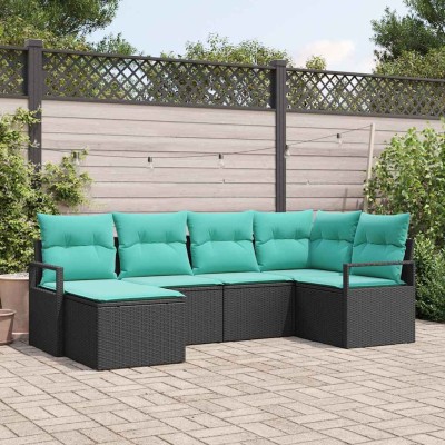 Sofa set 6 pcs. Black...