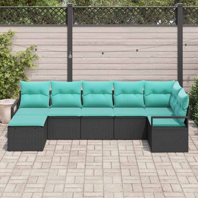 Sofa set 7 pcs. Black...