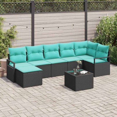 Sofa set 8 pcs. Black...