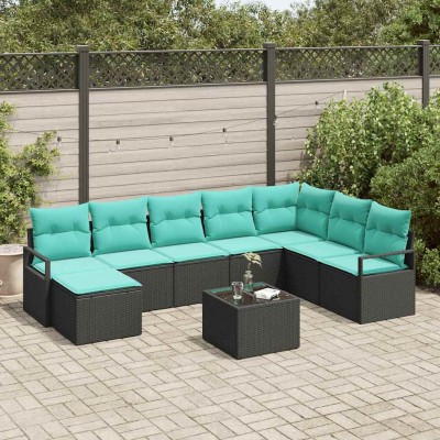 Sofa set 9 pcs. Black...