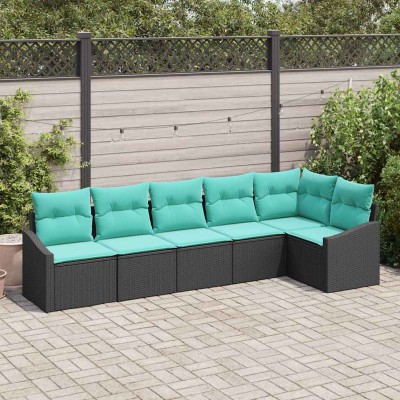 Sofa set 6 pcs. Black...