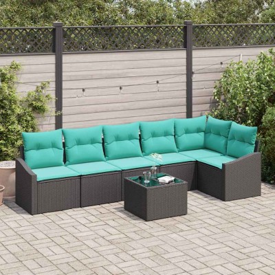Sofa set 7 pcs. Black...