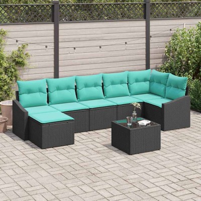 Sofa set 8 pcs. Black...
