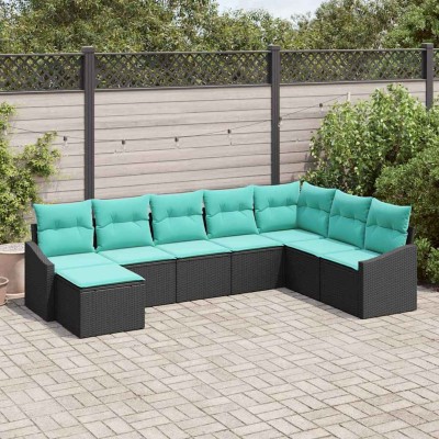 Sofa set 8 pcs. Black...