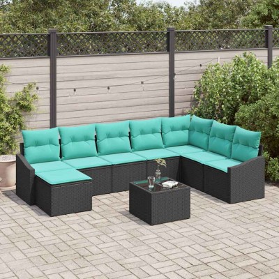 Sofa set 9 pcs. Black...