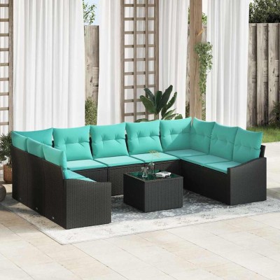 Sofa set 10 pcs. Black...