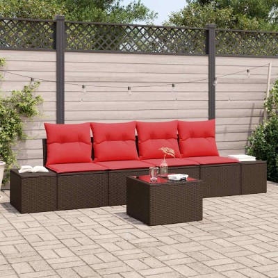 Sofa set 5 pcs. Brown...