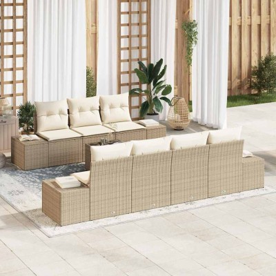 Garden Sofa Set 8 pcs. Sand...