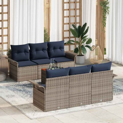 Garden Sofa Set 7 pcs. Gray...