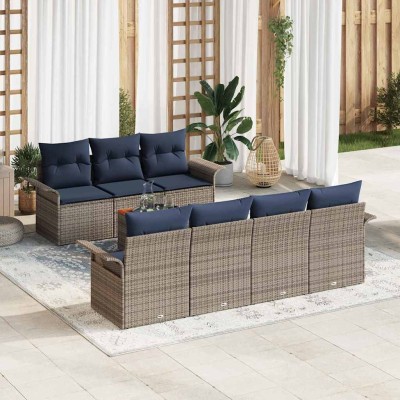 Garden Sofa Set 8 pcs. Gray...