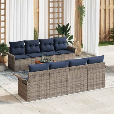Garden Sofa Set 9 pcs. Gray...