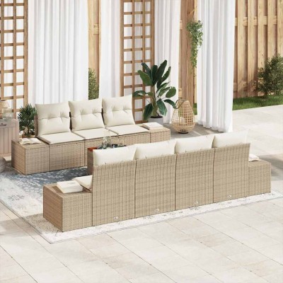Garden Sofa Set 8 pcs. Sand...