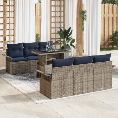 Garden Sofa Set 7 pcs. Gray...