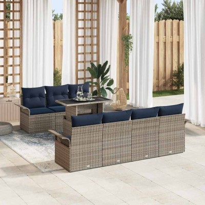 Garden Sofa Set 8 pcs. Gray...